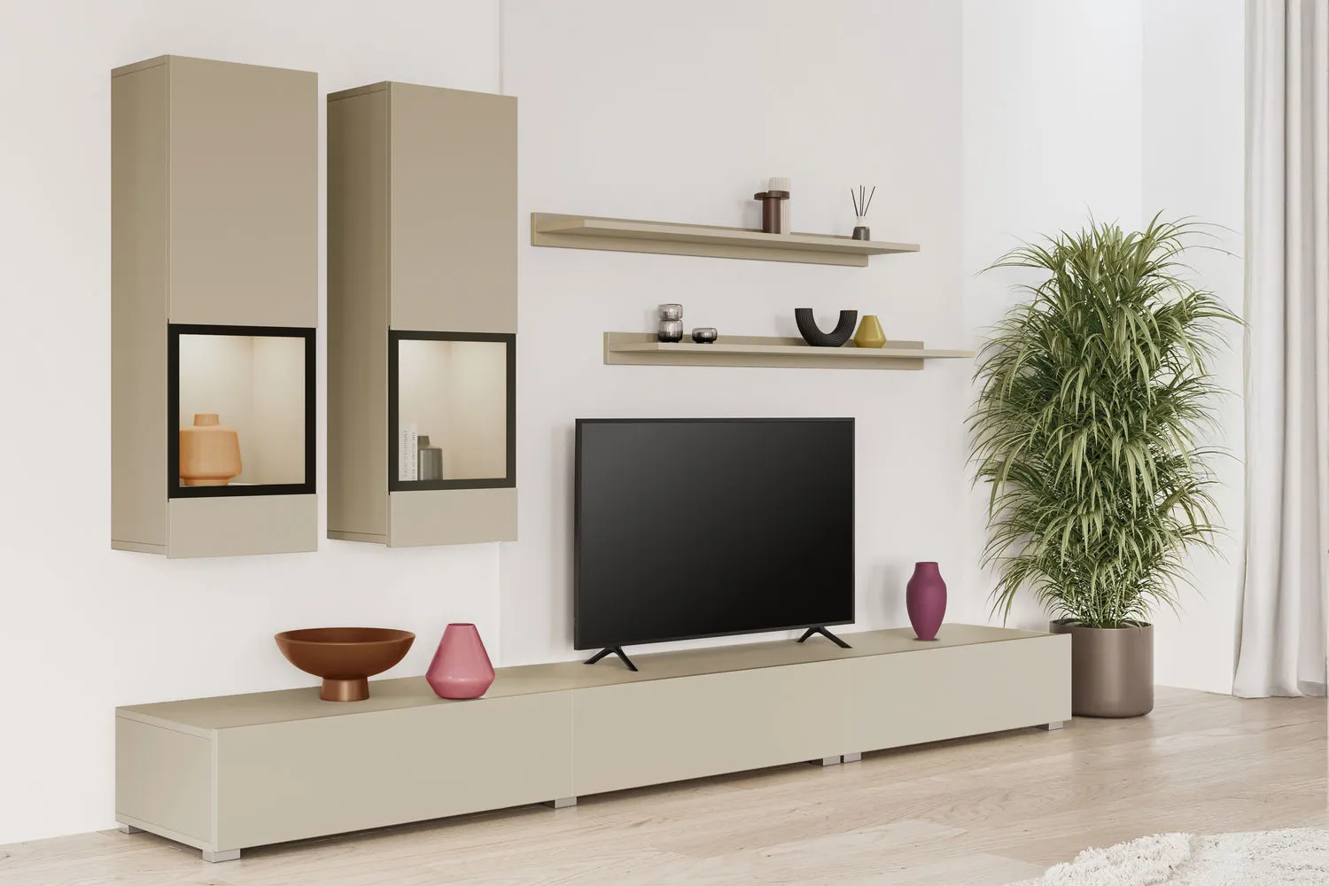 Meblościanka 5-częściowa BAROS beż jasny - 2412BM10