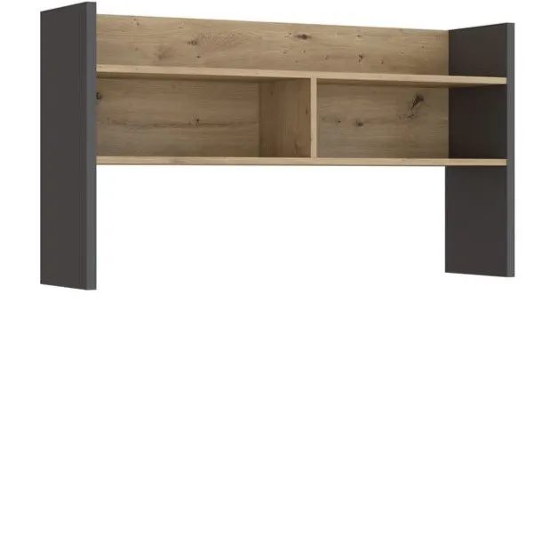 Nadstawka na biurko MODULTRICK 110 cm - efekt drewna, szary