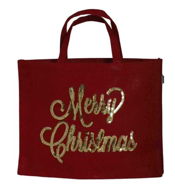 Torba jutowa "MERRY CHRISTMAS" 783 czerwona