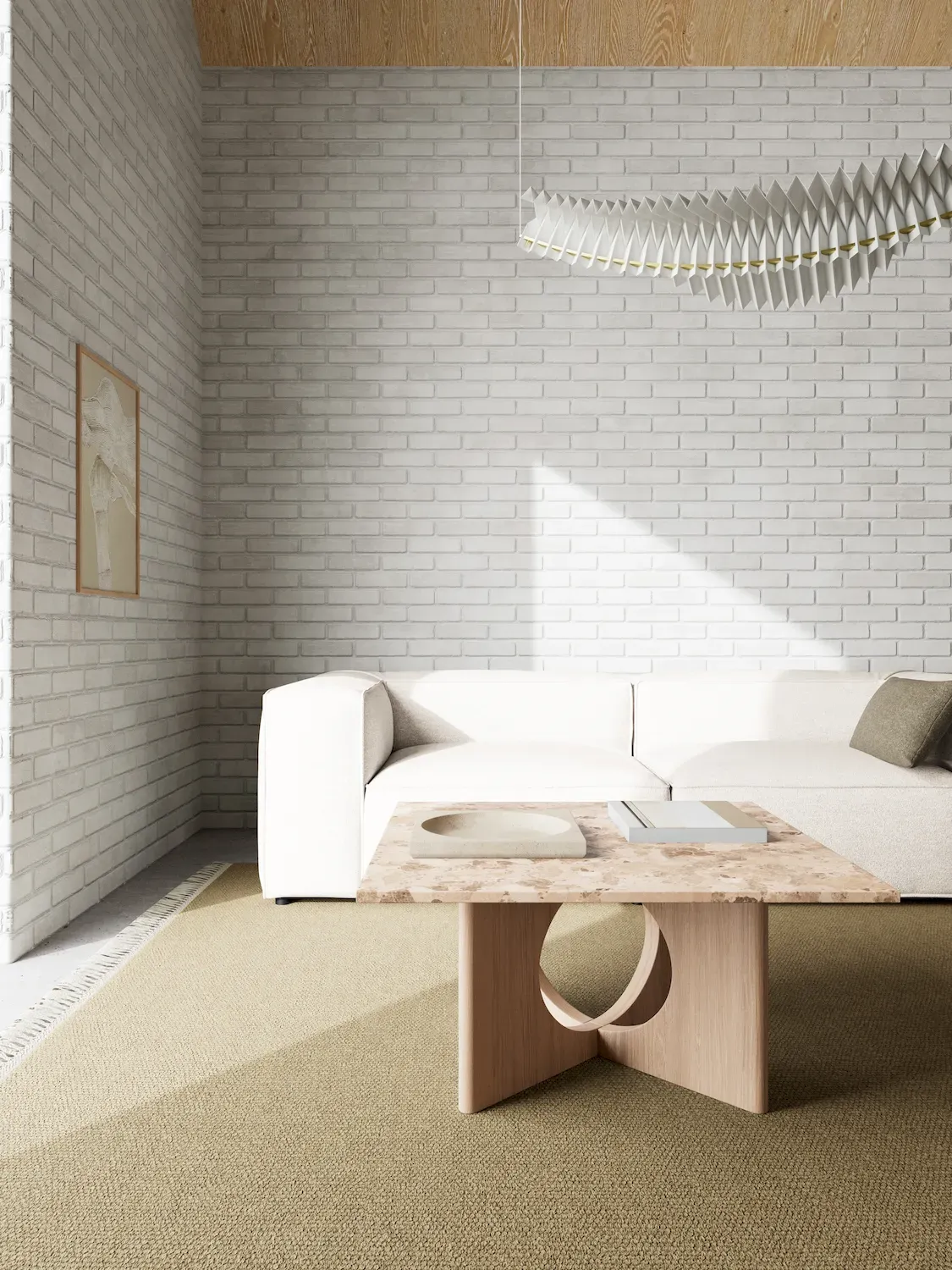 Stolik kawowy FOLEY 80 cm latte mat dąb bielony - H000025540