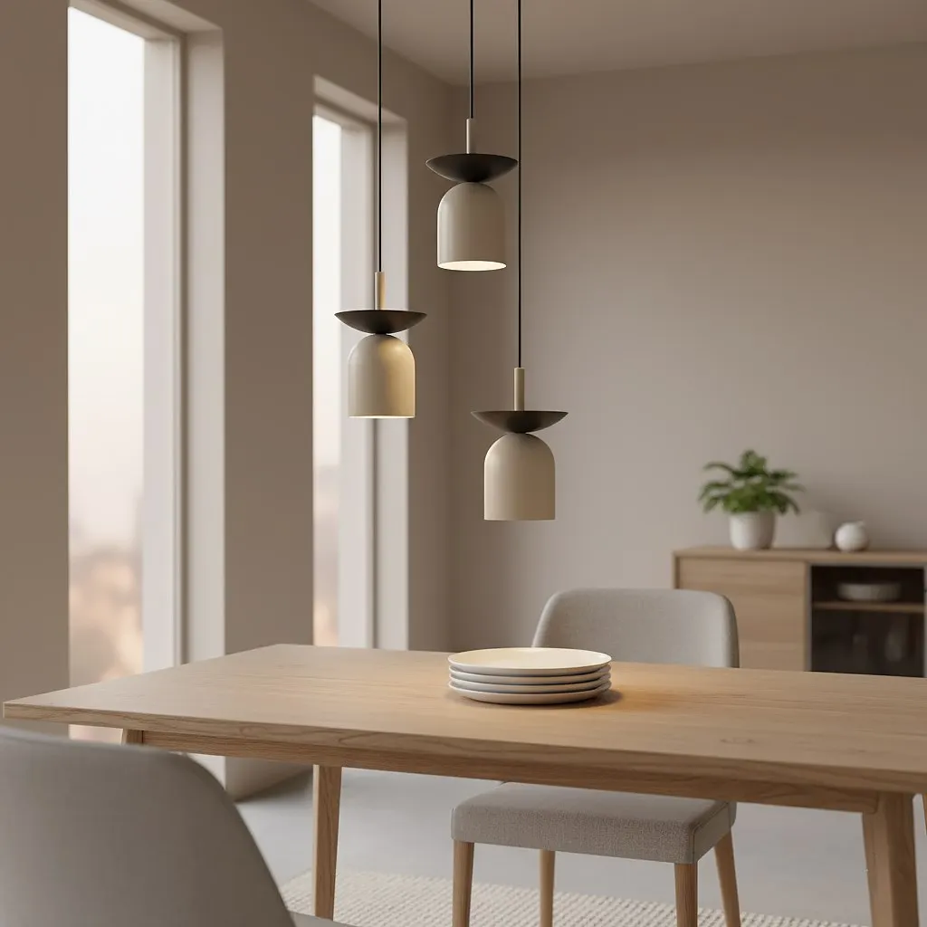 Lampa wisząca metalowa EGO 3 PREM beżowa — zdjęcie 4