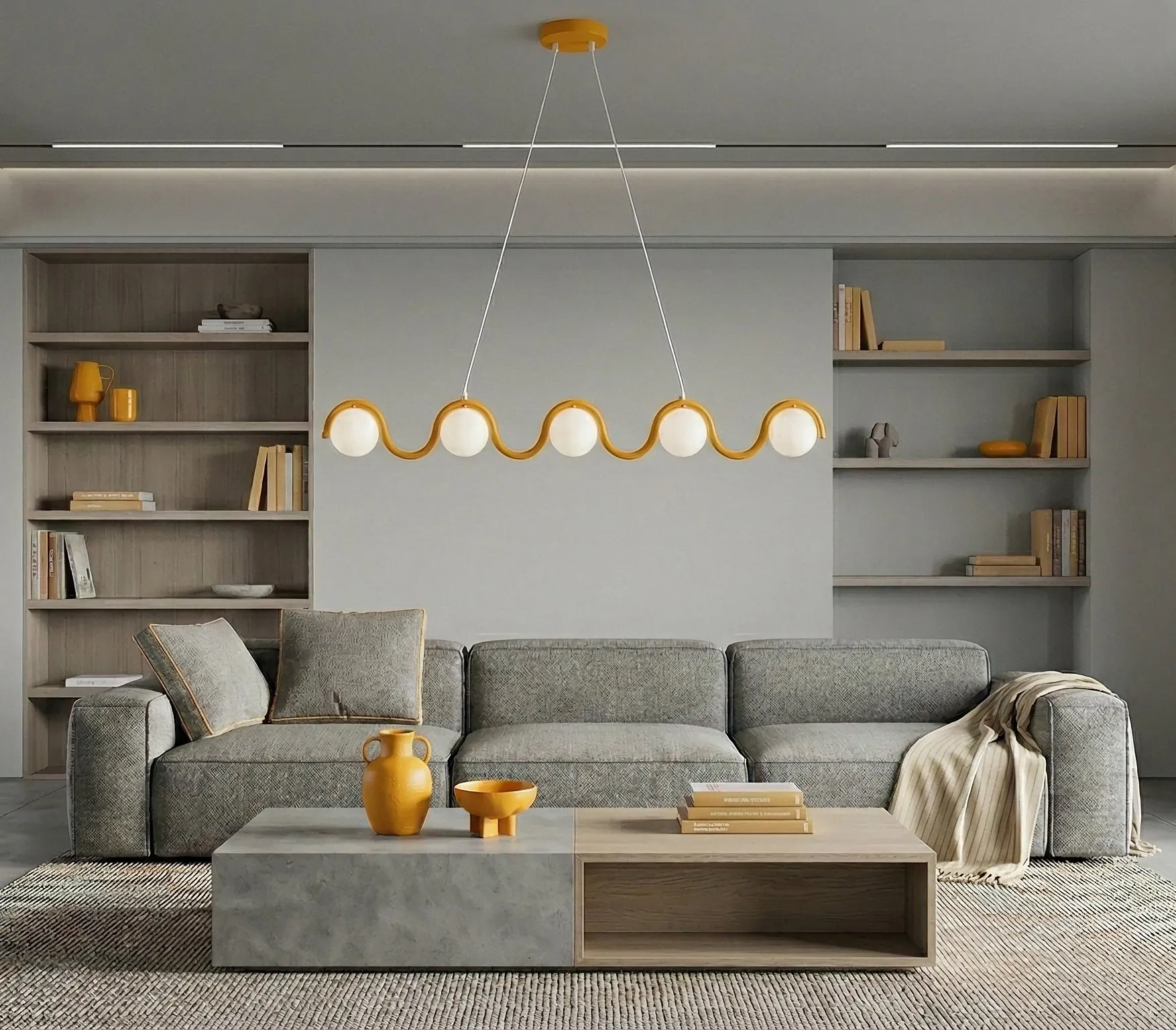 Falista lampa wisząca SINUS 5 pomarańczowa - 1665/5