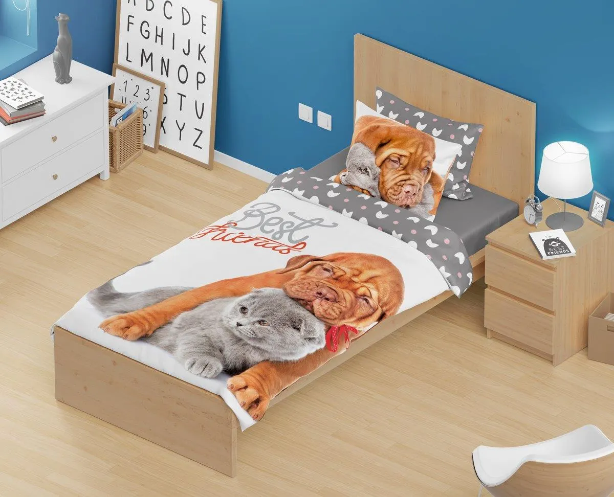 Pościel dla dzieci komplet BEST FRIENDS 013 bawełna 100% 140X200+70X90 wielokolorowy - FARO_18977