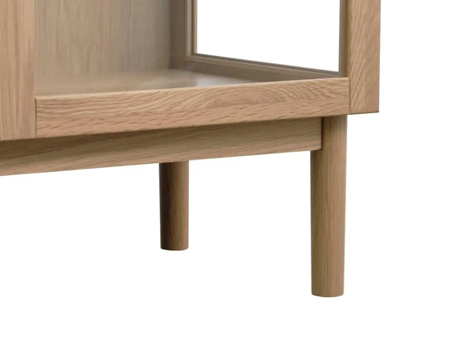 Witryna niska 2-drzwiowa ELBA z przeszklonymi drzwiami i bokami - dąb naturalny - UN_48470200