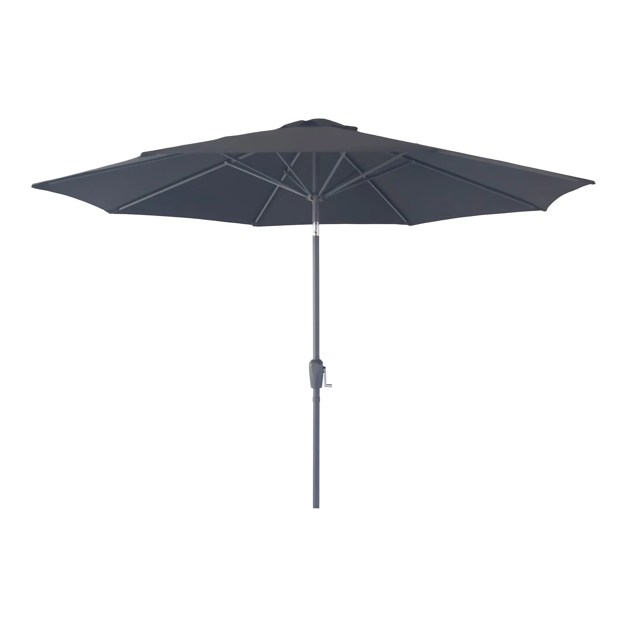 Parasol ogrodowy z korbą i uchylnicą HOUSTON fI300 cm metalowy drążek wentylacja powietrza u góry czarny Baldachim, Parasol, Mieszkanie, Patio, Parasol ogrodowy