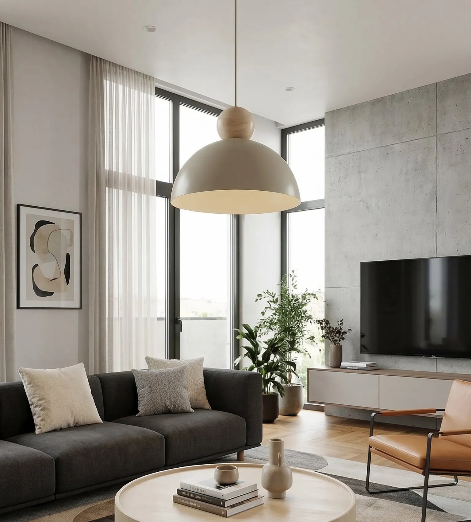 Lampa wisząca KAKI 1M beżowy naturalny - 1678/1M
