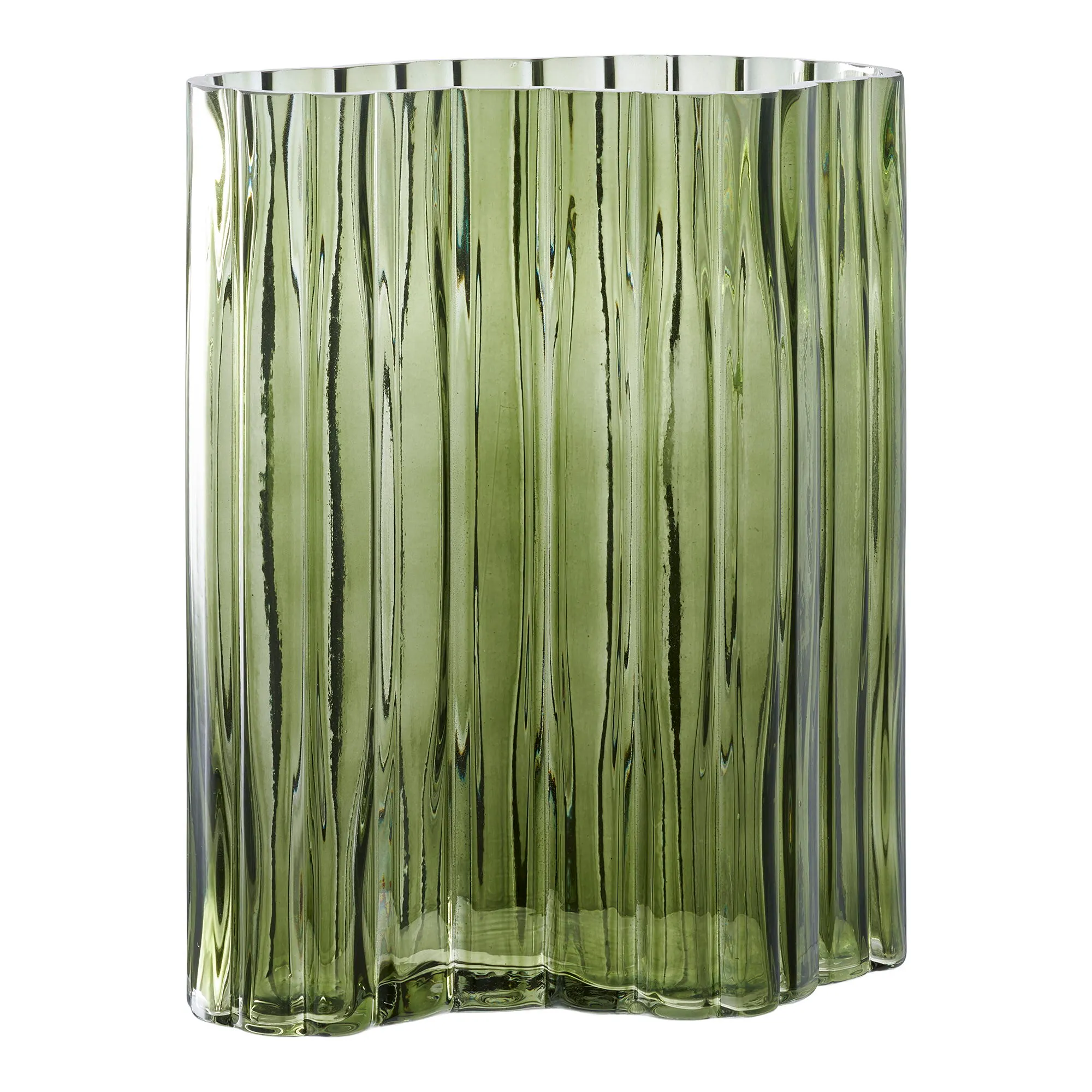 Wazon ze szkła VASE 21x12x265 cm przydymiona zielony