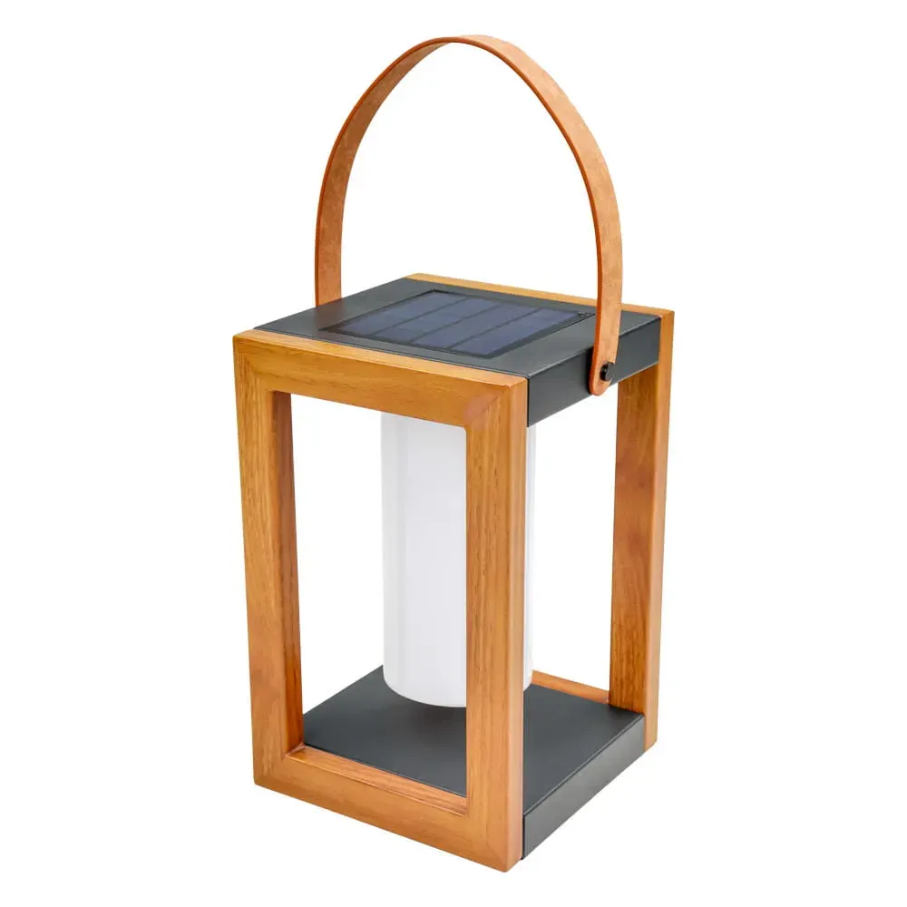 Lampa solarna AURORA GLOW efekt drewna