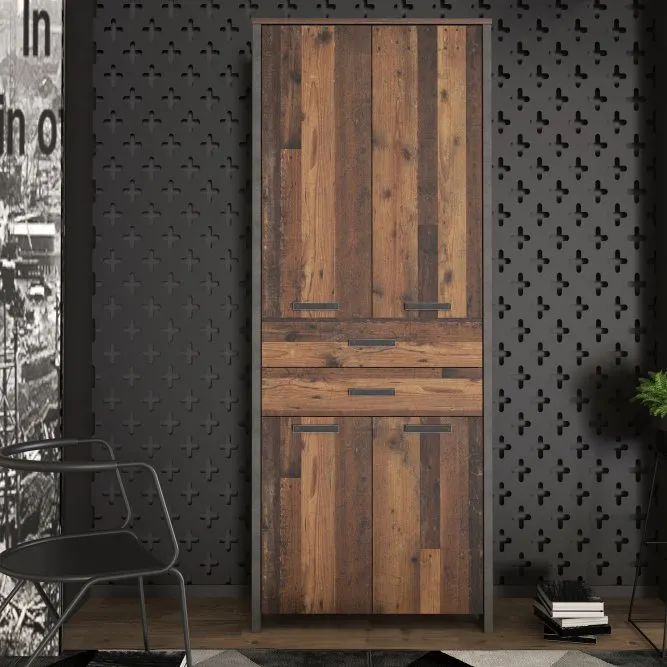 Bieliźniarka z 2 szufladami CLIF - old wood vintage, beton - CLFR726-C546