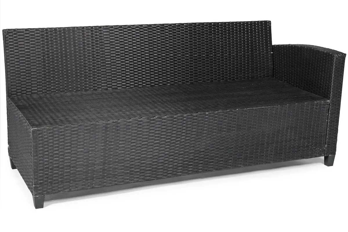 Narożnik ogrodowy wypoczynkowy SZTOKHOLM ze stołem technorattan czarny - FE5906480909794