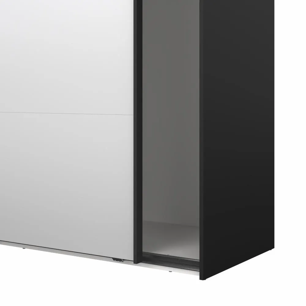 Szafa przesuwna 2-drzwiowa z lustrami BERGAMO 180 x 220 cm czarna - TV_65200/15GMMI