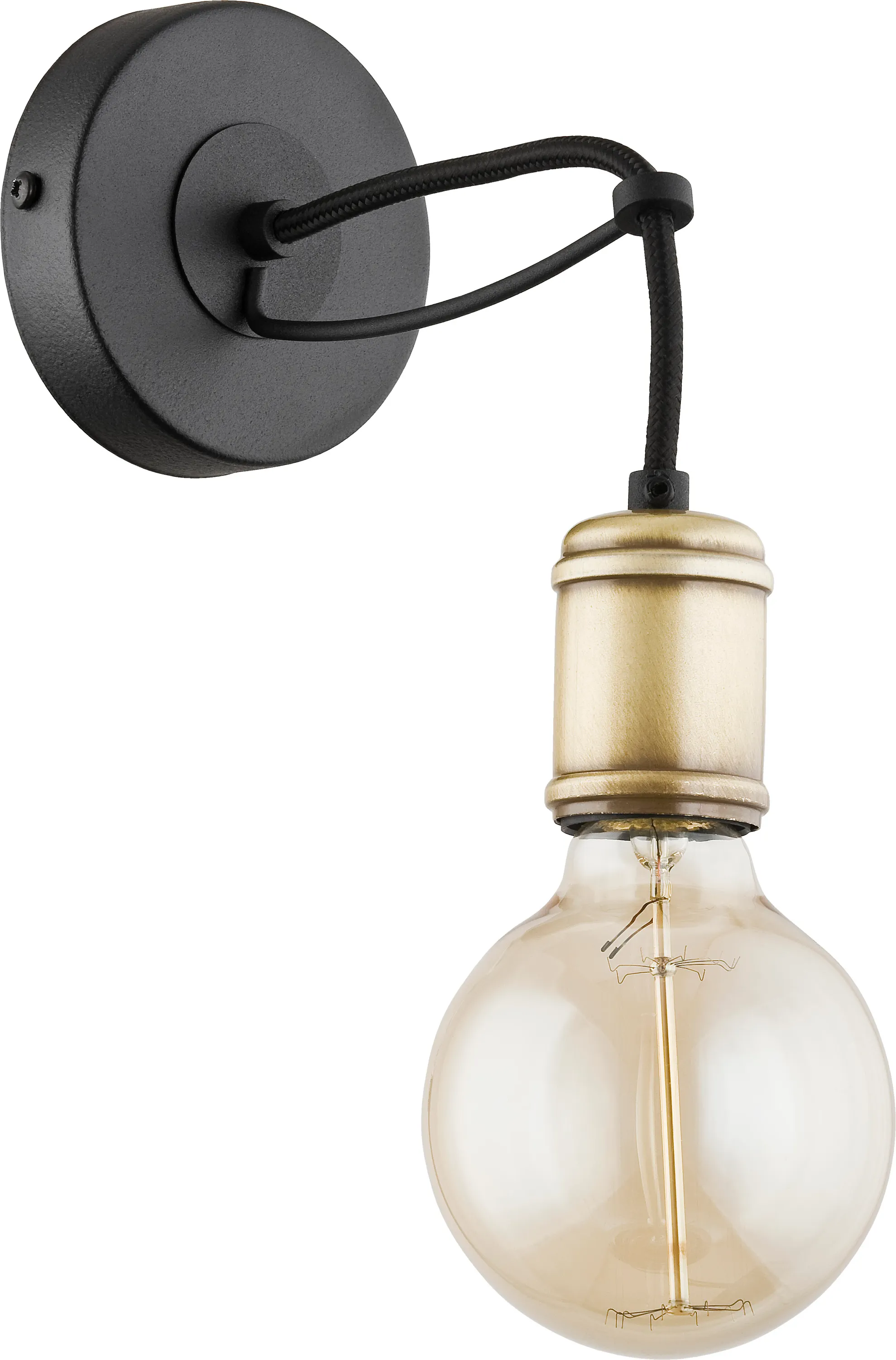 Kinkiet QUALLE czarny z postarzanym złotem patynowanym 20x19x10cm - TK_1513