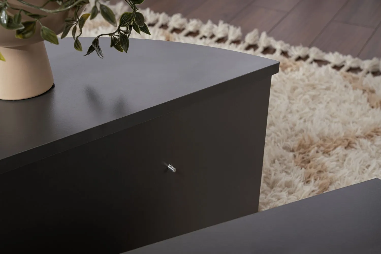 Stolik kawowy 2-elementowy ORION 90x90 cm antracytowy - ASI_241NRD1204