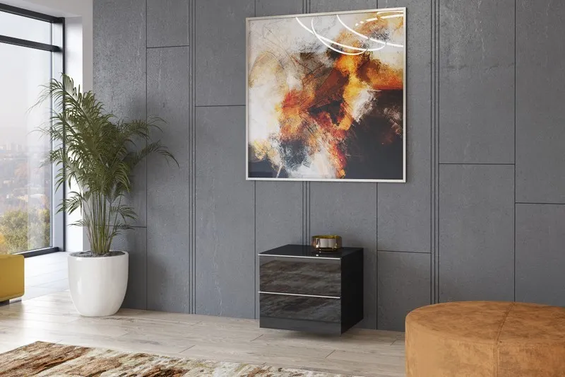 Komoda RTV HELIO 38 mała czarna 50x48cm - 24WWJW38
