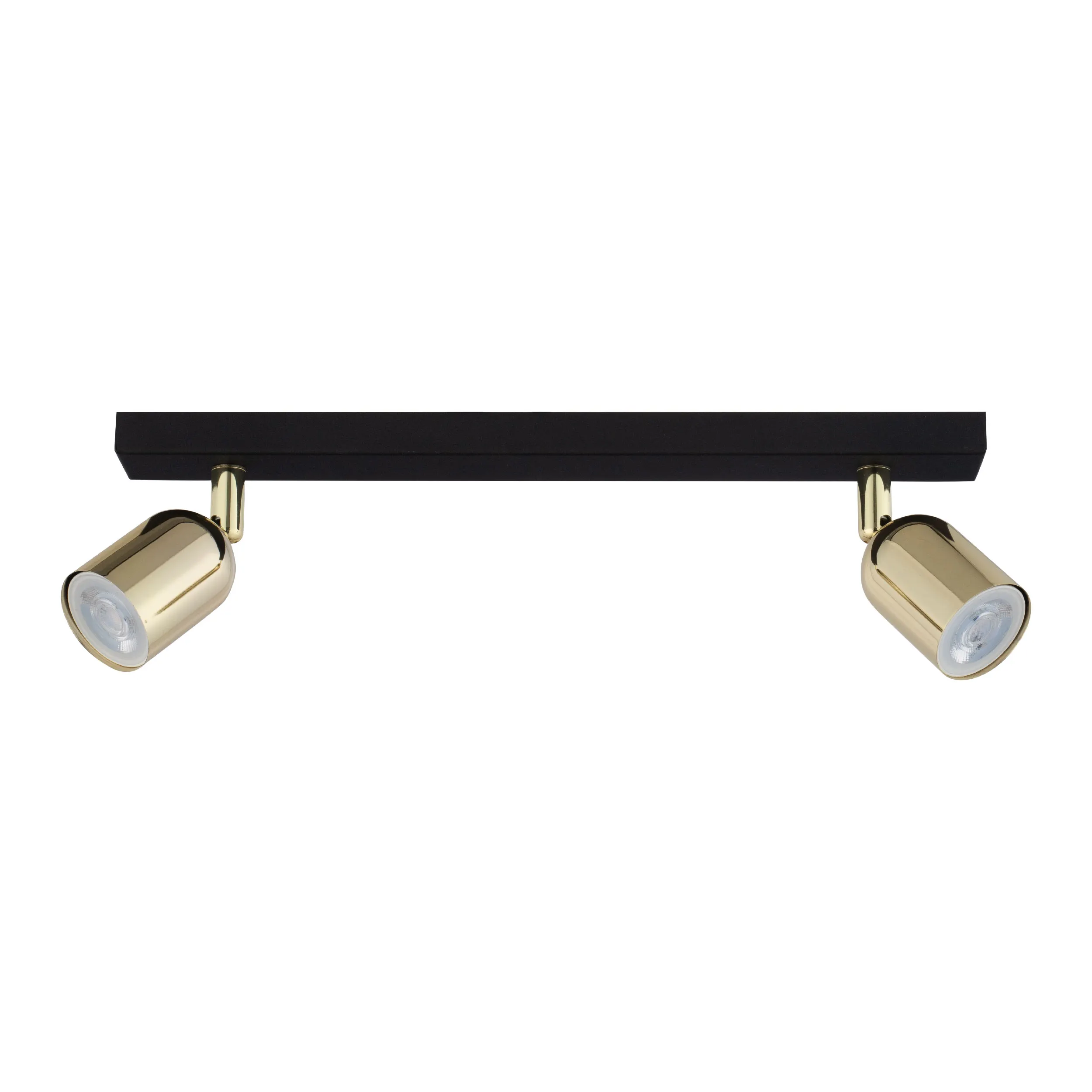 Lampa sufitowa TOP czarna złota regulowana na listwie 45x18x14cm - TK_5617