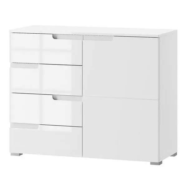 Komoda SELENE 5 biały połysk jednodrzwiowa z szufladami 100x80x40cm