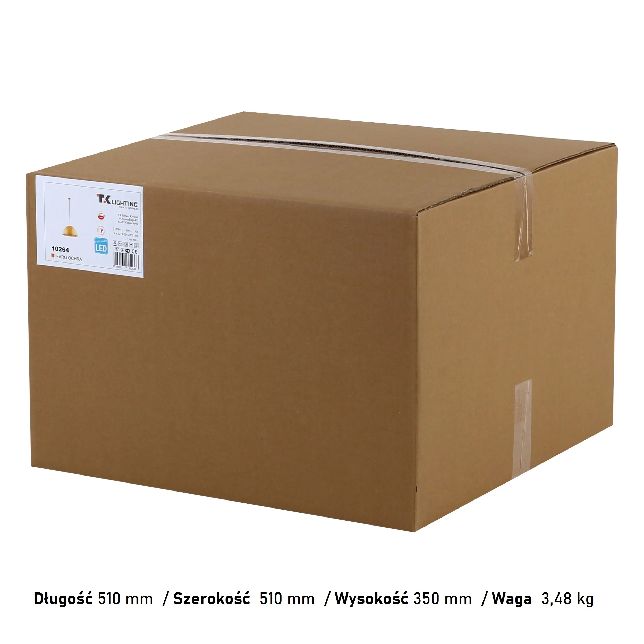 Lampa wisząca FARO OCHRA żółta na czarnym przewodzie 165x34cm - TK_10263