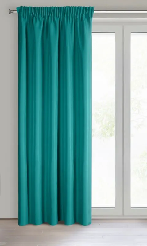 ZASŁONA GOTOWA RITA NA TAŚMIE 140X270 CM TURKUSOWY - EU_422468