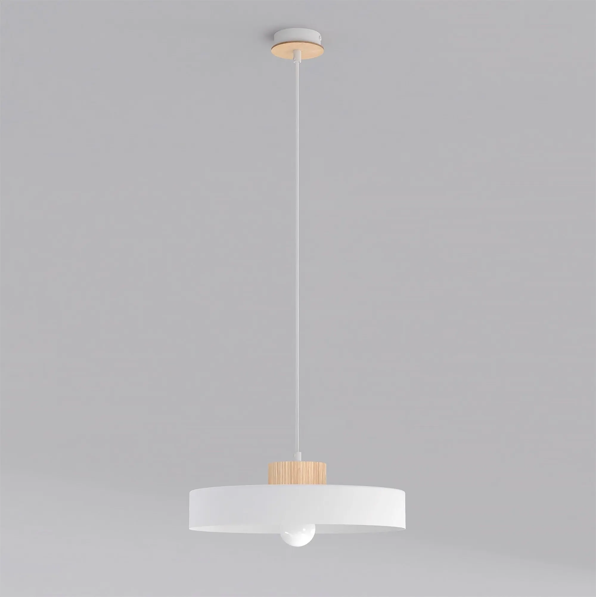 Lampa wisząca z dwuwarstwowym kloszem KIVI 1L biały naturalny