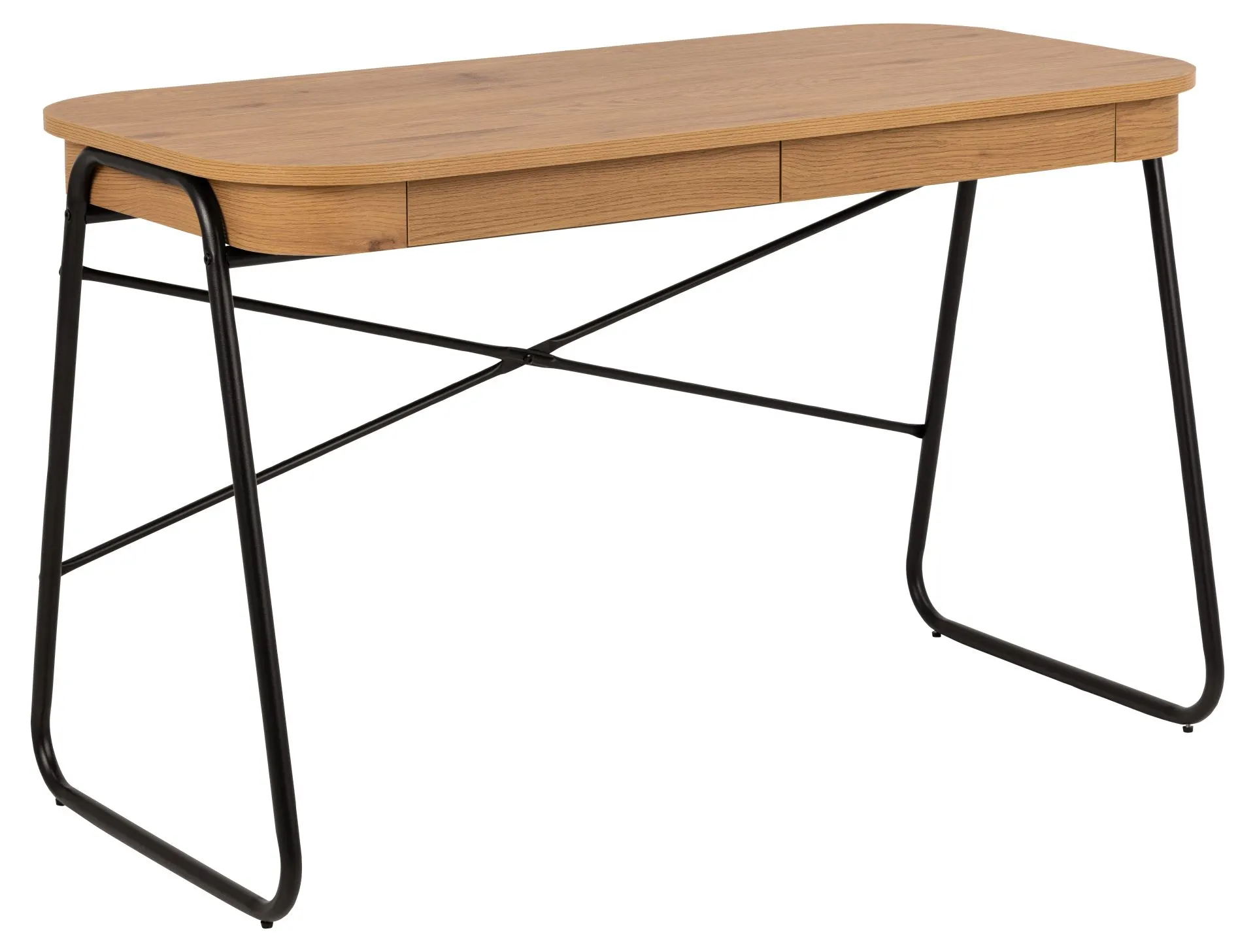 Biurko z 2 szufladami BLUETON 60x120 cm Naturalny, Czarny