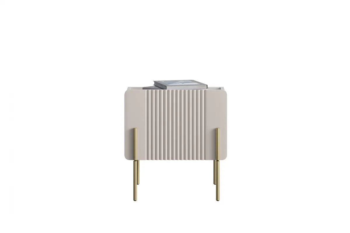 MALMI Szafka nocna 45 1SZ - cashmere / crema bianca / złote nogi - B_156233