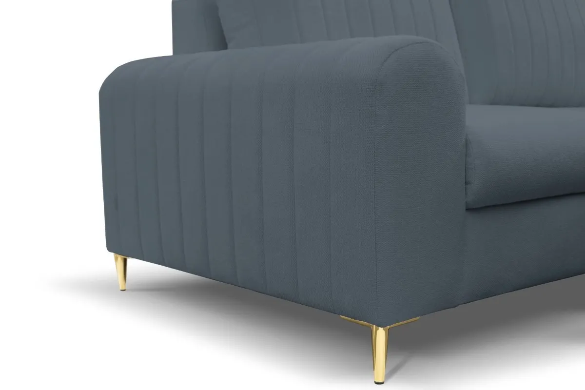 Narożnik rozkładany z pojemnikiem MONACO LOFT 251 cm prawy niebieski