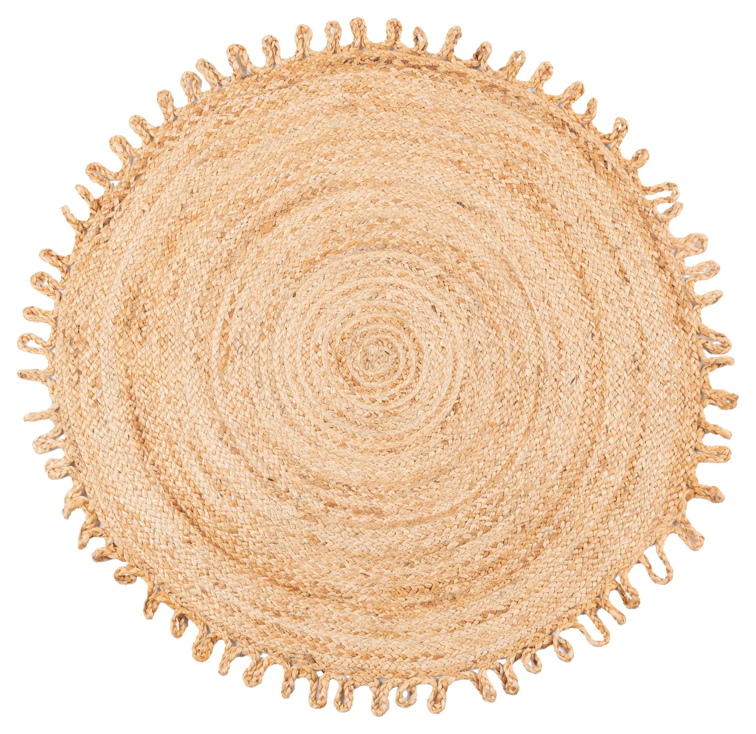 Dywan z Juty 100 cm koło boho beżowy