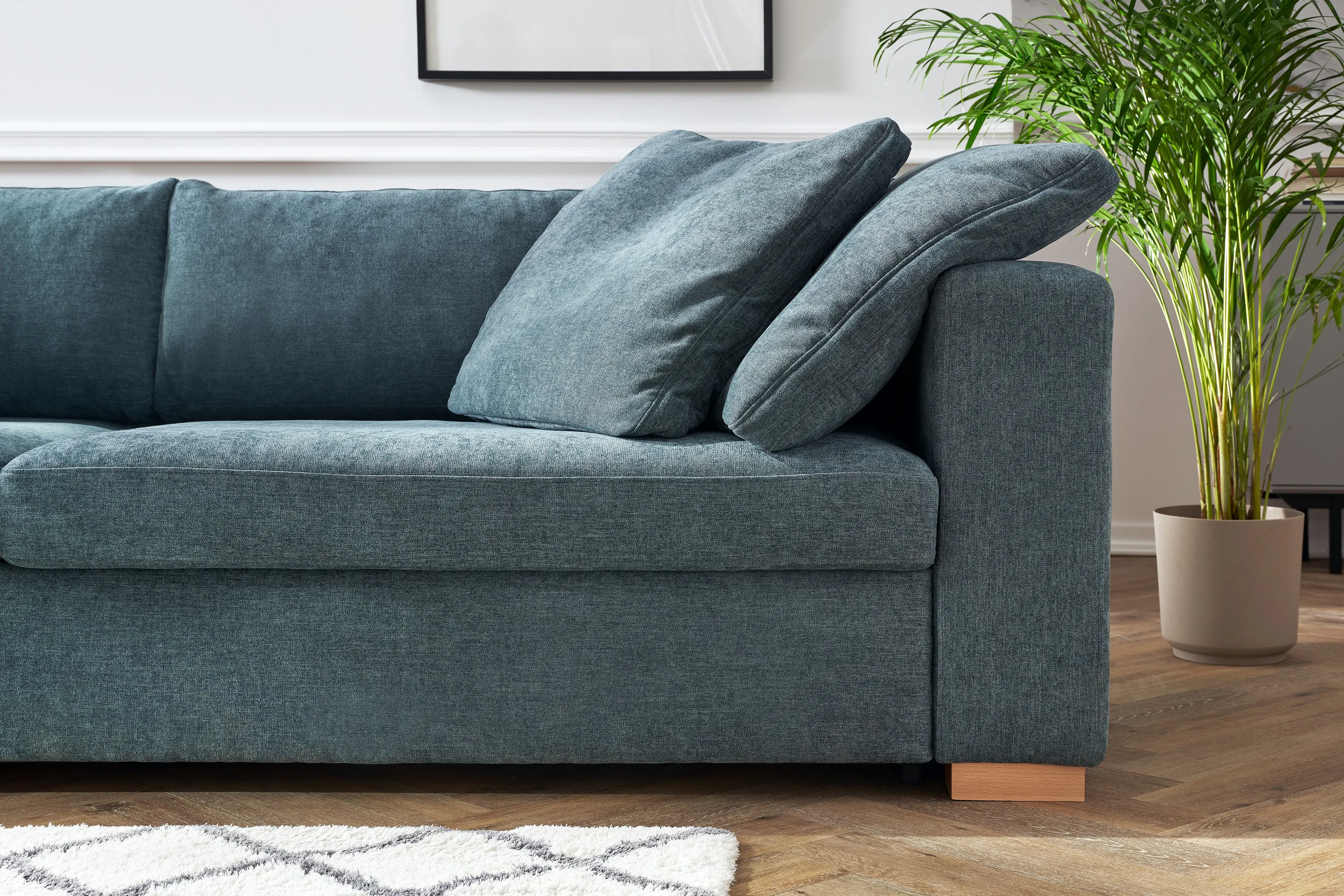 Sofa rozkładana Macaroni niebieska MEBLEX - MACARONI-CITY72BLUE