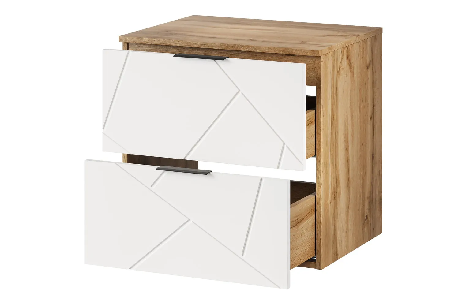 Szafka wisząca pod umywalkę MAZI 58x60 dąb Wotan/biały mat - TH-100-1814