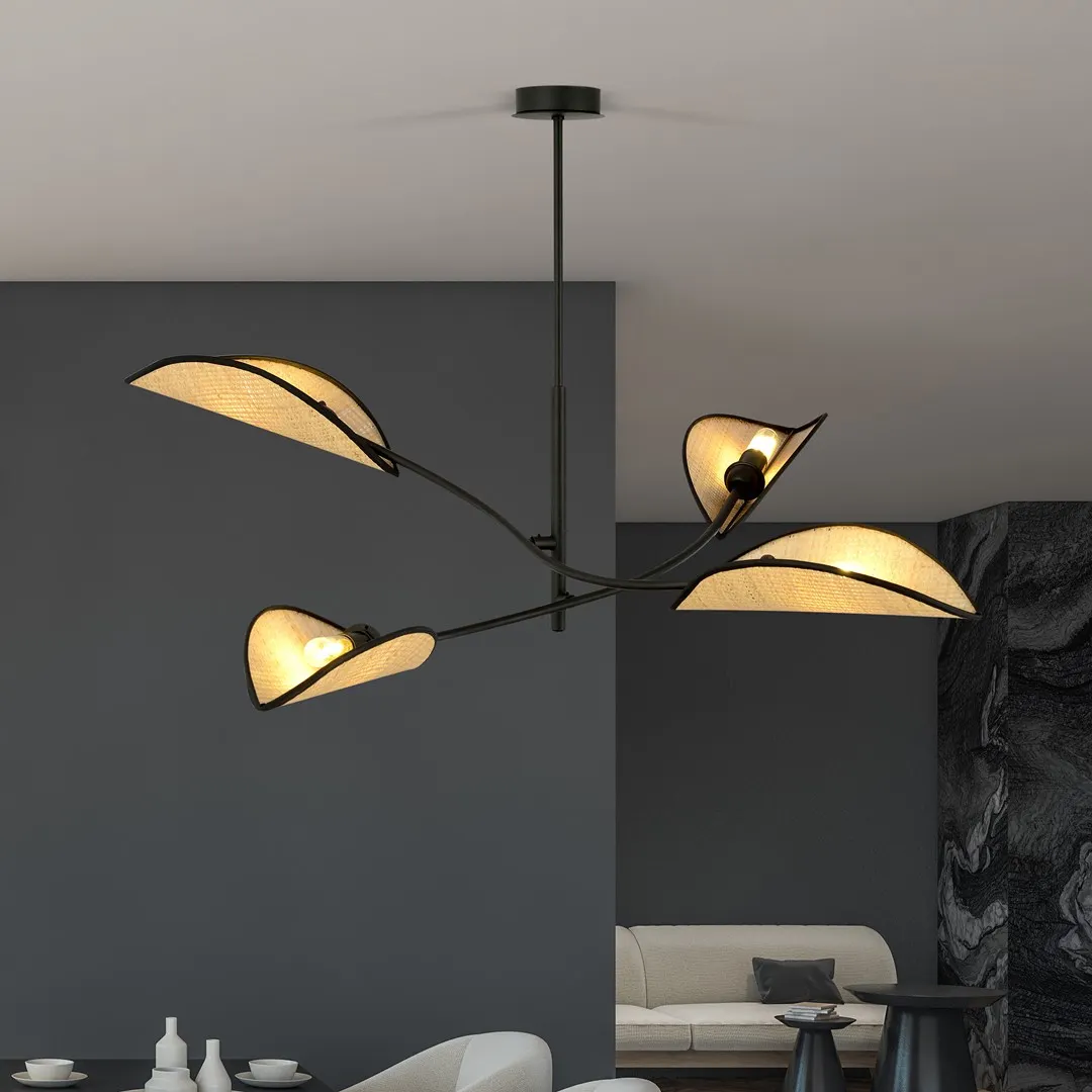 Lampa wisząca LOTUS 4 czarny brązowy — zdjęcie 4