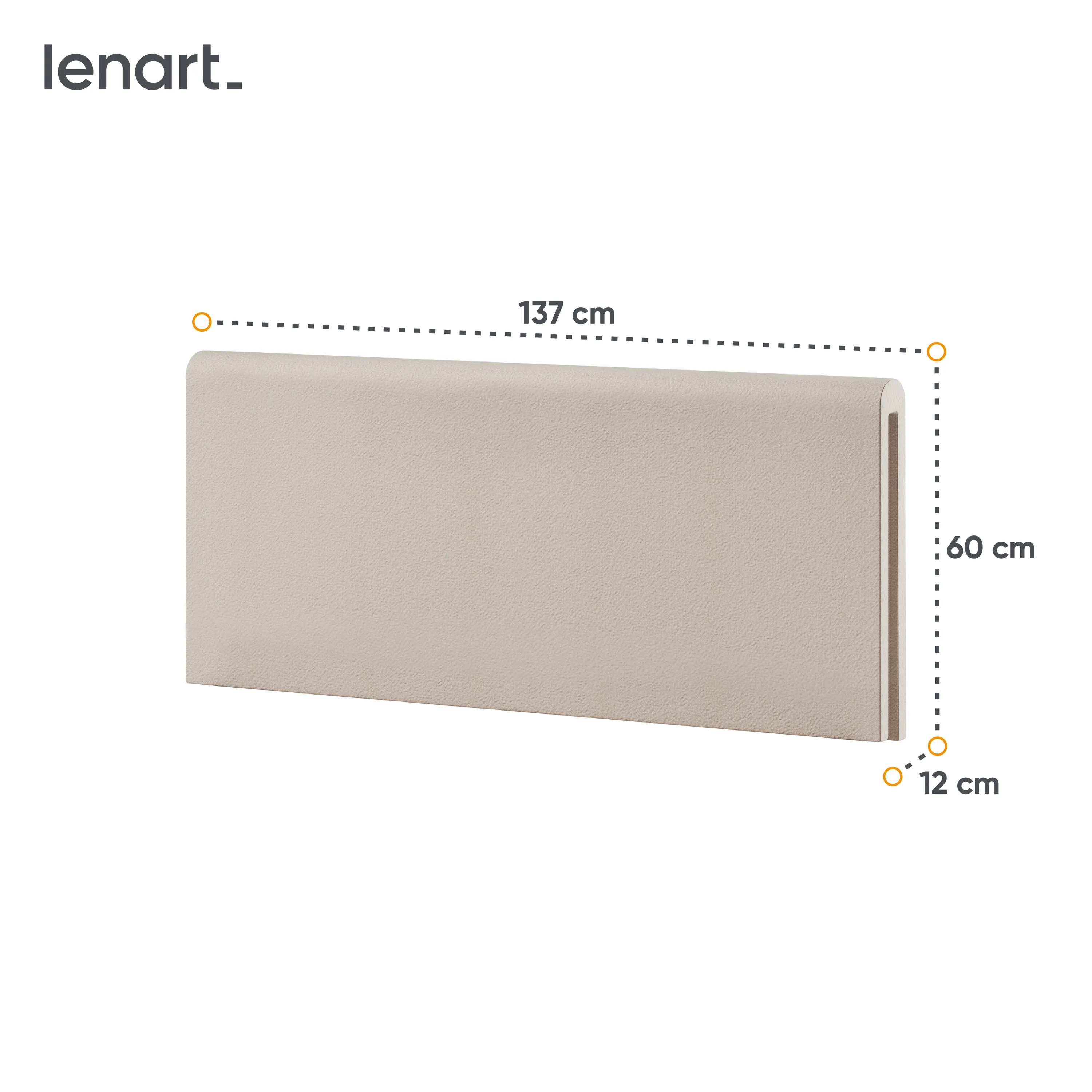 Zagłówek tapicerowany Lenny LY-09 120cm kremowy - LY9ABT