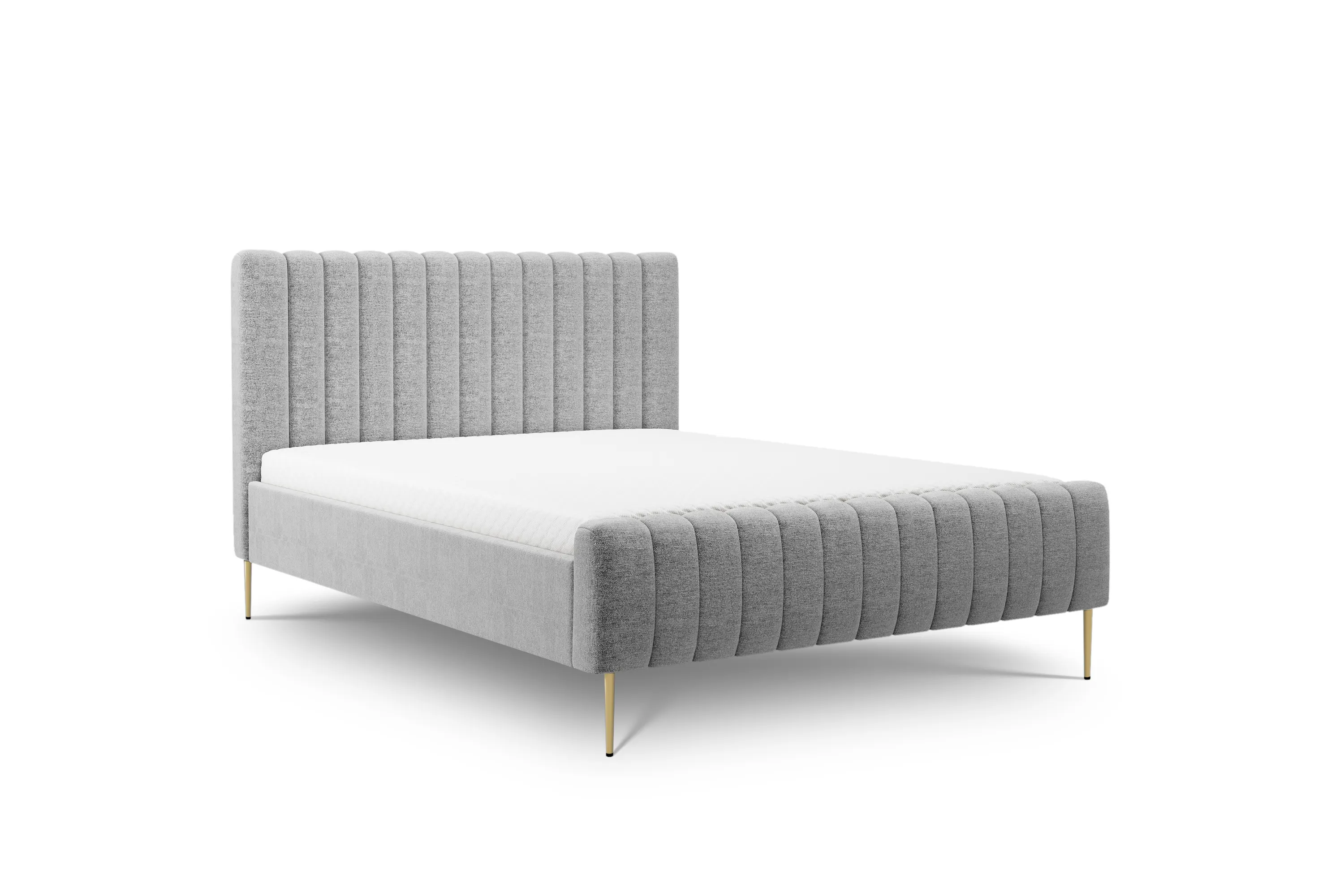 Łóżko Nicole / 160x200 / Raven 06 / złote nogi - szary - B_158936