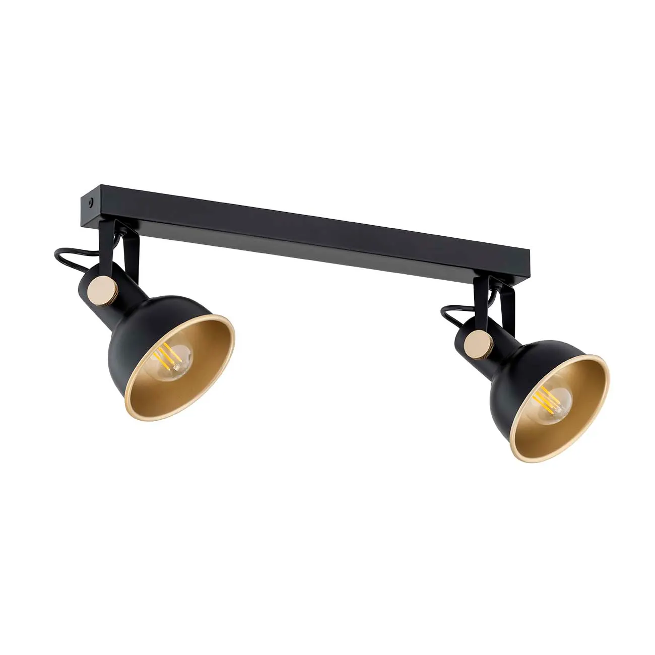 Plafon LENORA metalowy czarny ze złotymi elementami regulowany 54cm - 7142