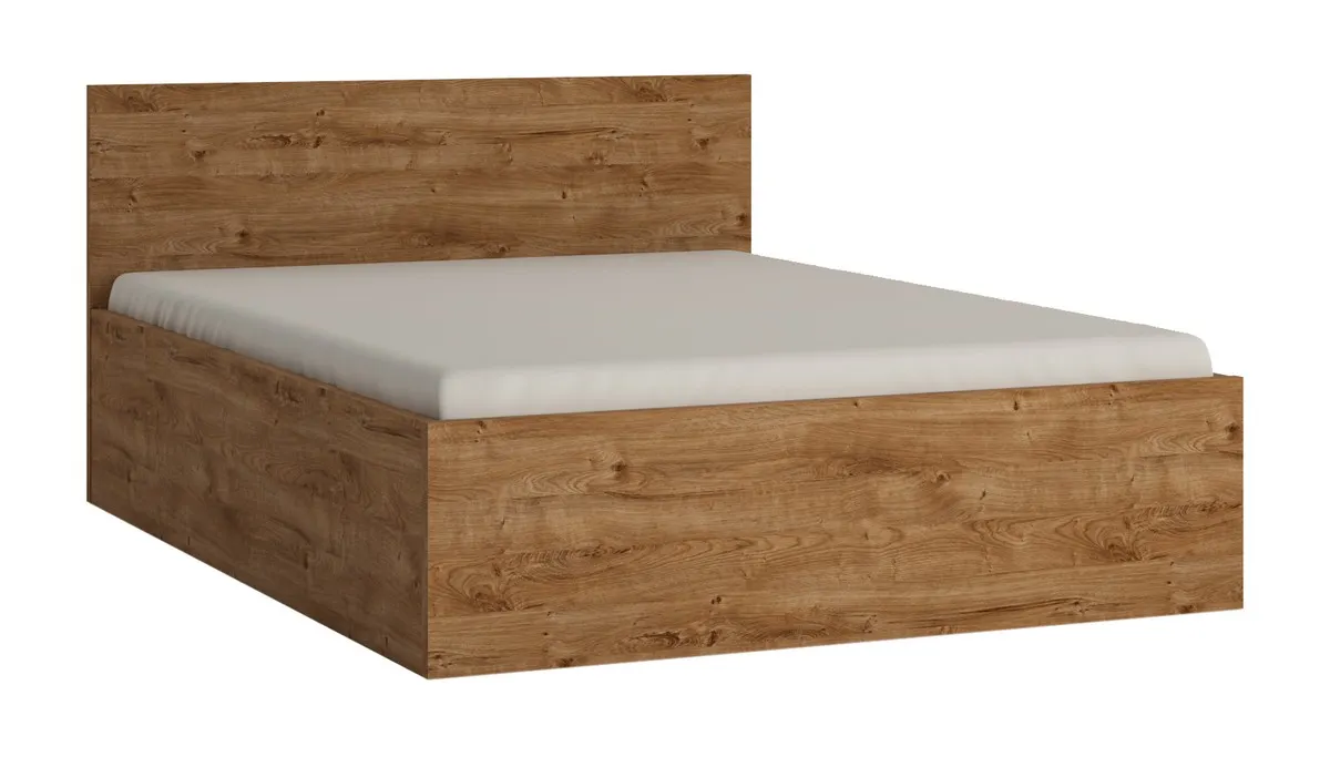 ŁÓŻKO Z PODNOSZONYM STELAŻEM 140x200 FRIBO FRIZ05 DĄB RIBBECK ZŁOTY