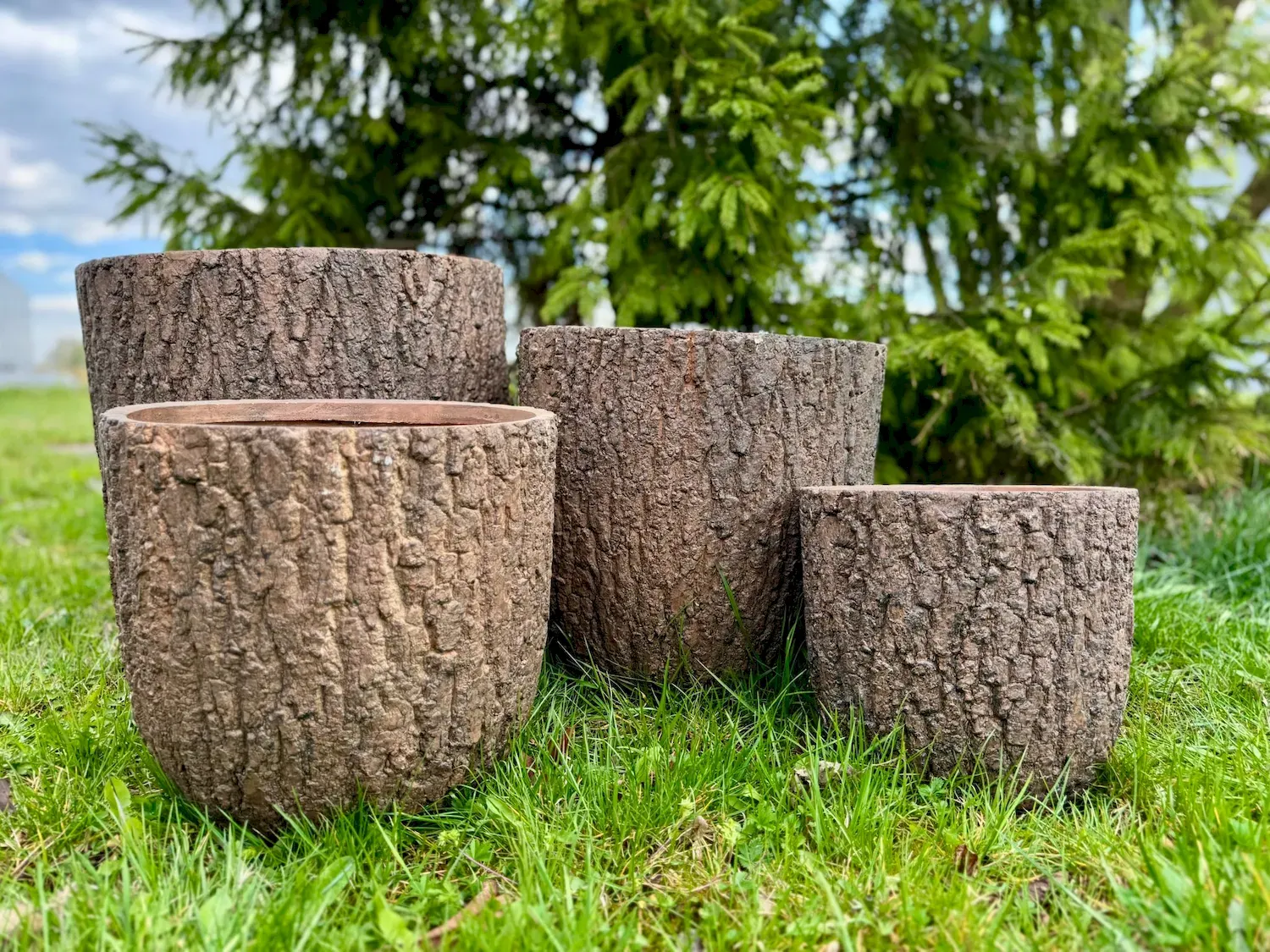 Donica ceramiczna FORREST zestaw (4szt) efekt drewna Esti&Esta