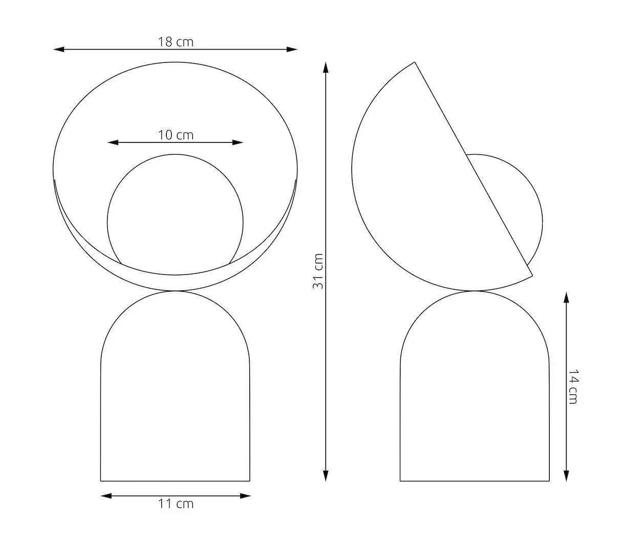 Lampa nocna metalowa BOTO LN1 czarna — zdjęcie 5