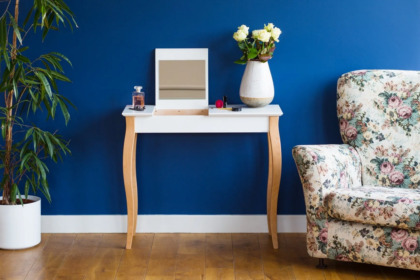 Toaletka z lustrem LILLO 65x35cm różowy naturalny - RAGABADTM19