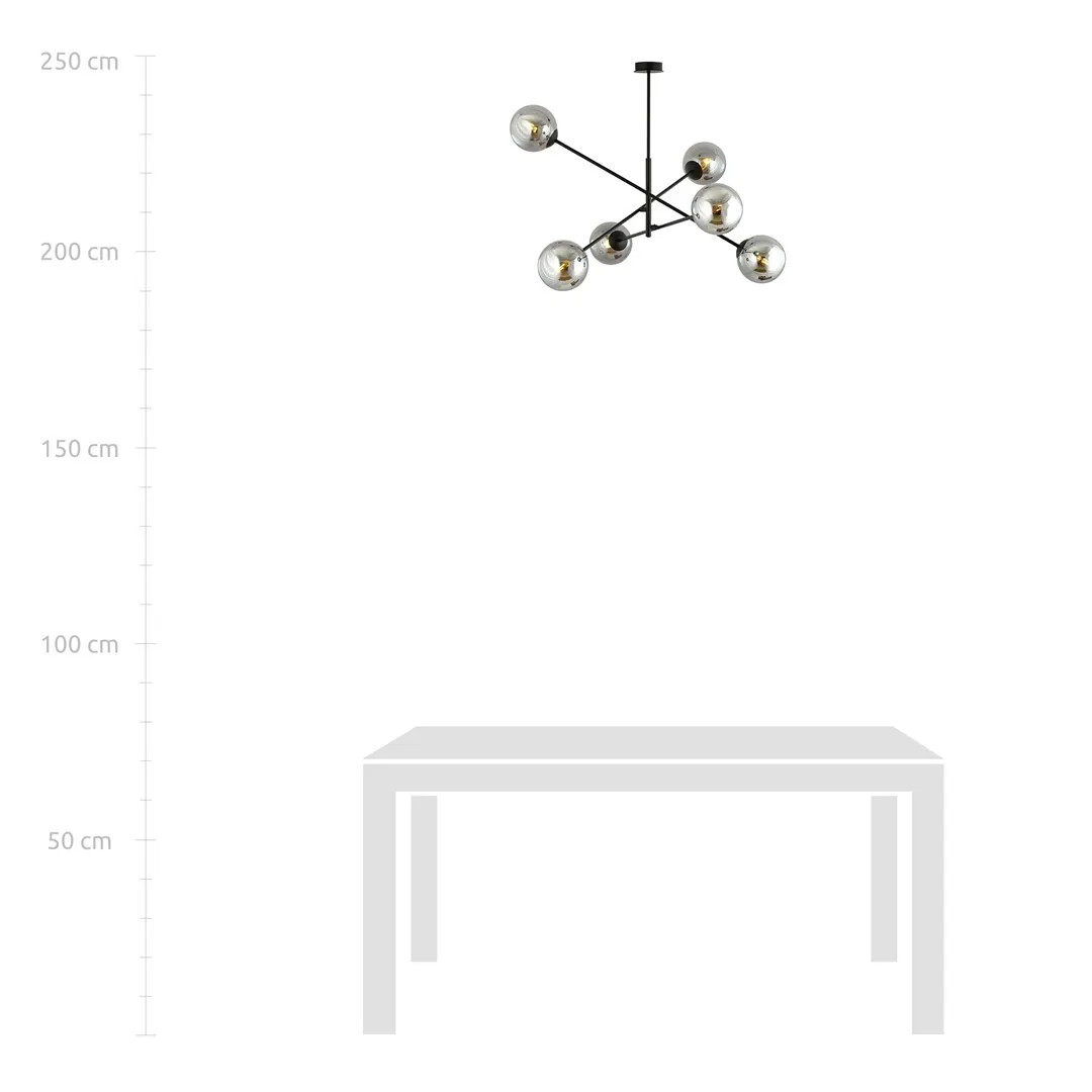 Lampa wisząca LINEAR 6 czarny grafitowy — zdjęcie 8