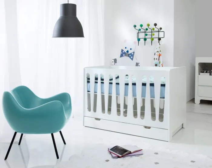 Łóżeczko dziecięce MOON regulacja wysokości 60x120 białe - PIN_015-010-110