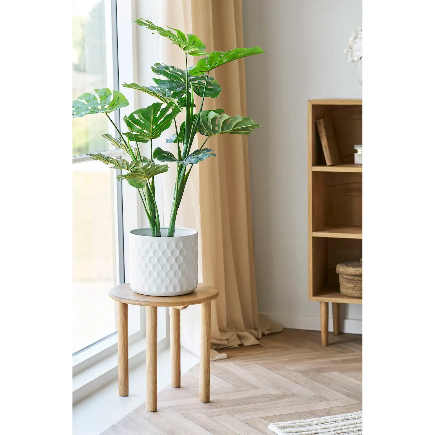 Stolik pomocniczy dębowy JENA 40x40cm dąb naturalny — zdjęcie 4