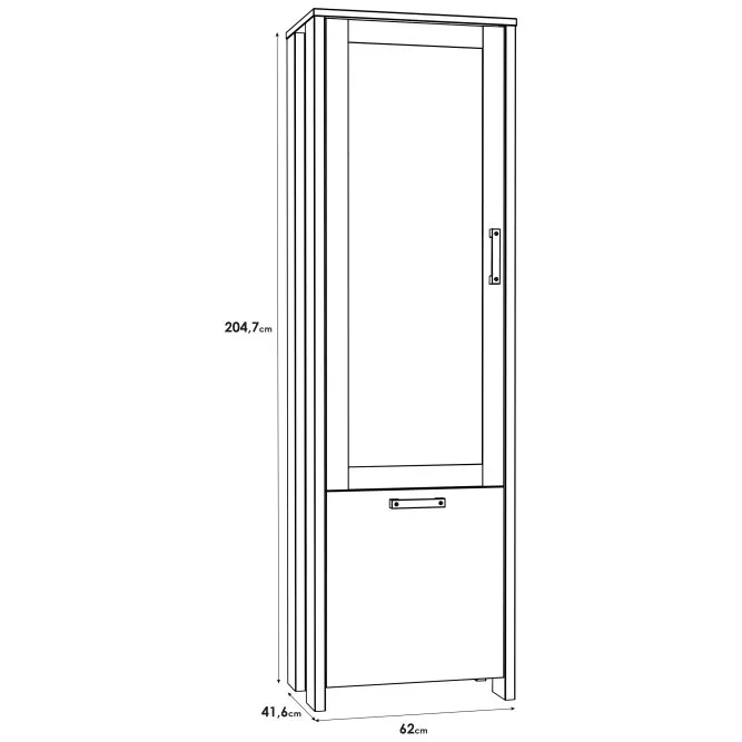 Witryna L/P CLIF 2-drzwiowa - old wood vintage, beton - CLFV711-C546