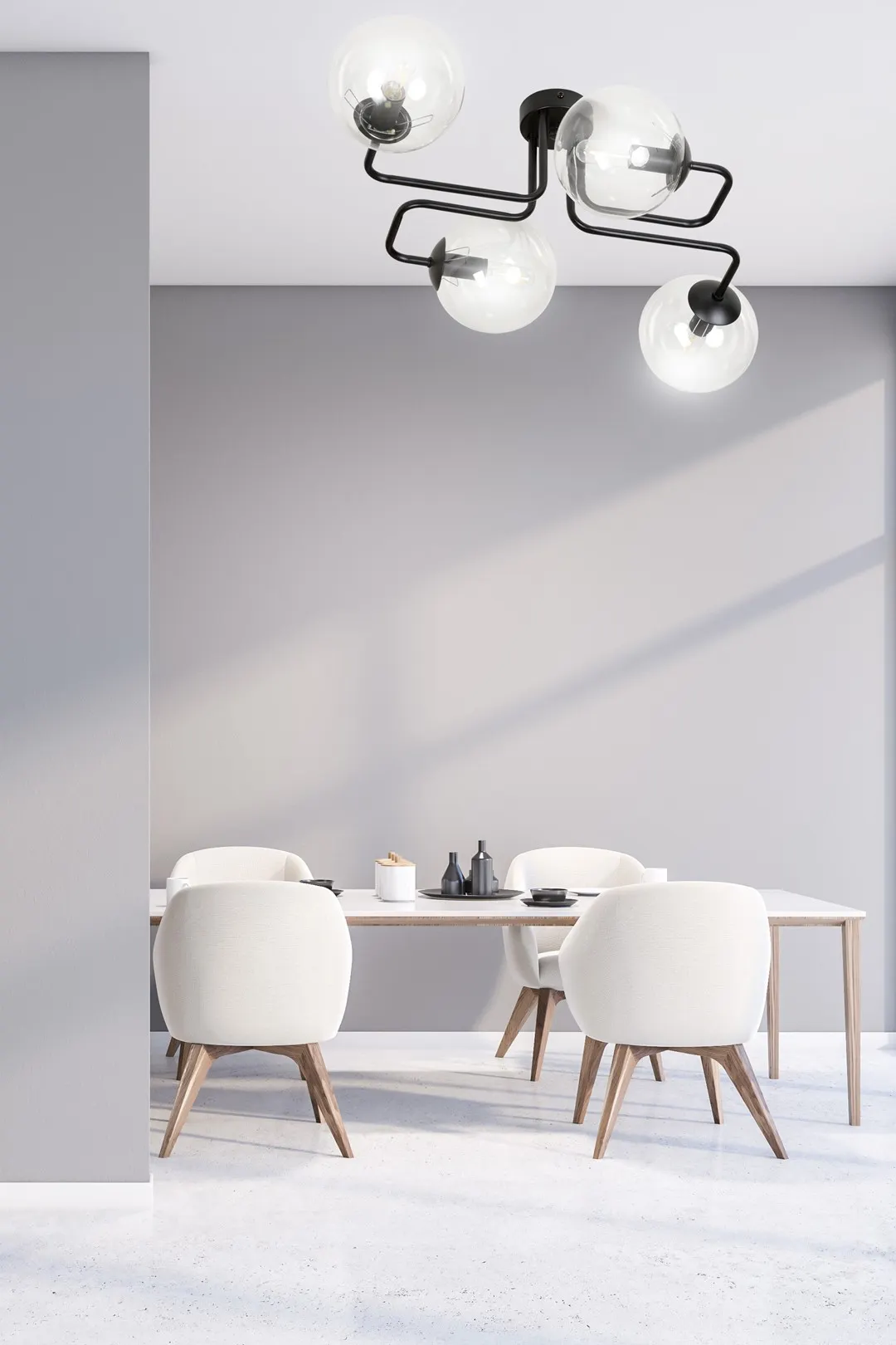 Lampa sufitowa BRENDI 4 czarny transparentny — zdjęcie 4