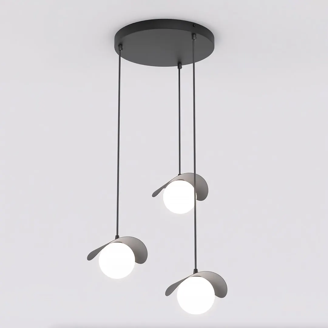 image pendant light, lampa wisząca, trzy światła, metalowy dekor, nowoczesne światło