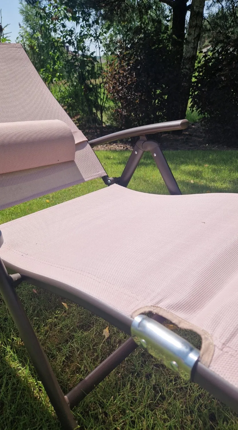 Leżak ogrodowy składany TARDY 182 cm aluminiowy beżowy Zenjoy - TARDY_BEZOWY