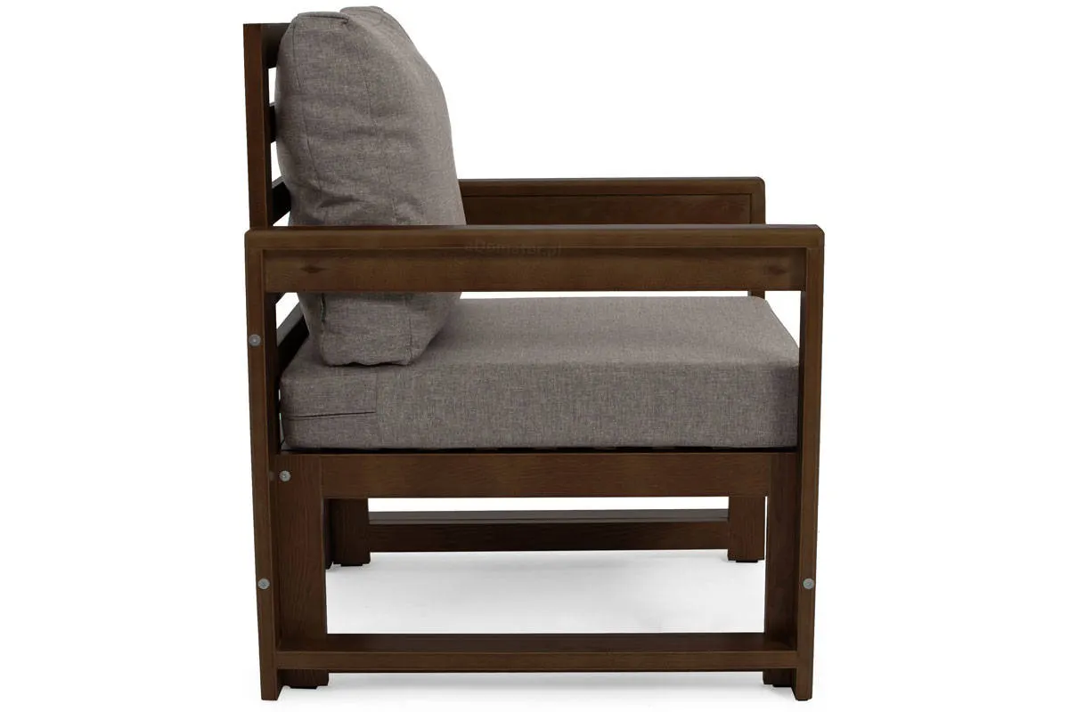 Fotel ogrodowy z poduszkami MALTA grafitowy/ciemnobrązowy - FE5906948116559