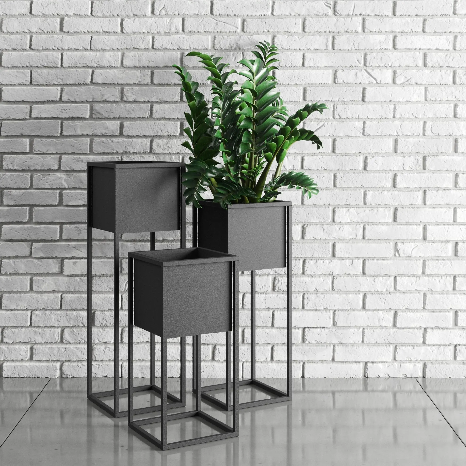 DONICZKA-osłonka na donice metalowa MONACO M czarna - LD_TZ000033