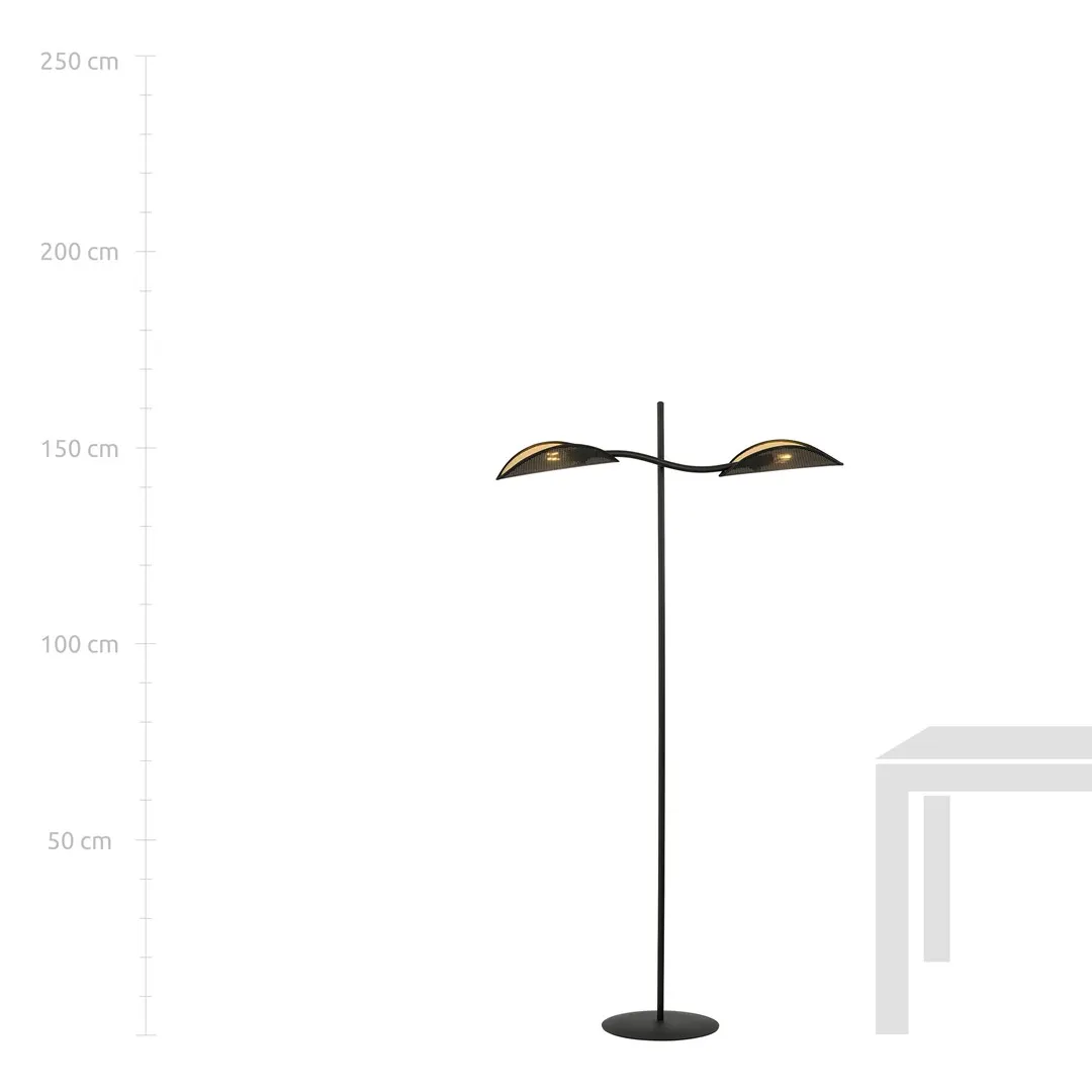 Lampa podłogowa LOTUS LP2 czarny złoty — zdjęcie 5
