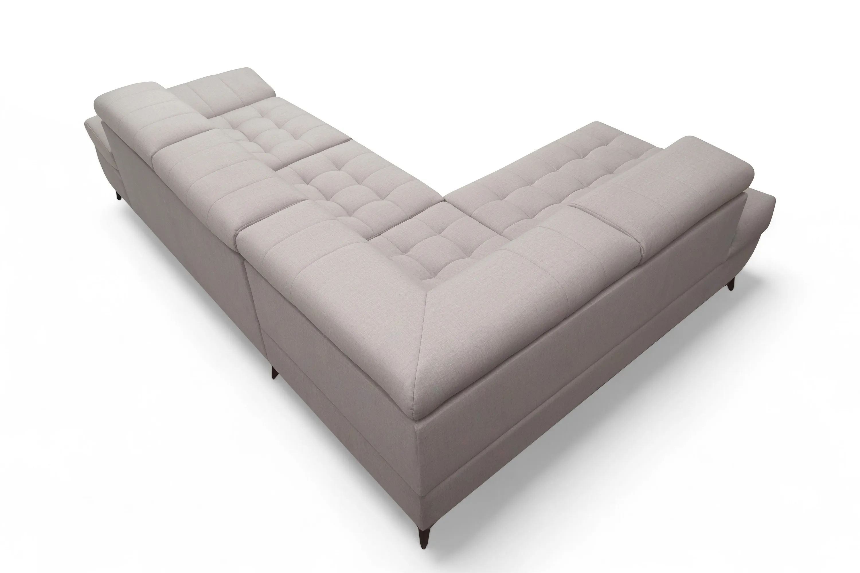 Narożnik lewostronny VALORIS L regulowane zagłówki i podłokietniki tkanina Maya 01 beżowy - B_162434