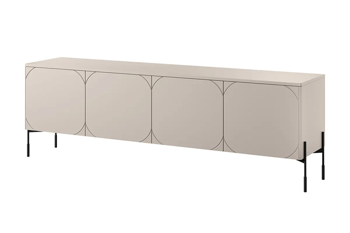 Szafka RTV SONATIA 200 z 2 szufladami - kremowa - czarne nogi Szafka RTV SONATIA 200 z 2 szufladami - kremowa - czarne nogi