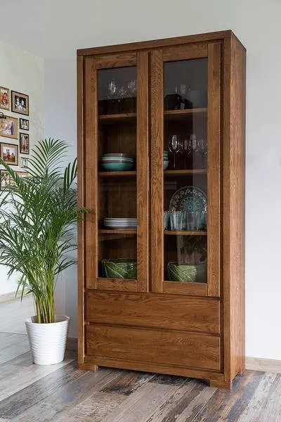 Witryna bukowa KW421 Naturalny DREWMAX — zdjęcie 5